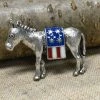 SBBeadsAndCrafts Brooch 48x33mm Donkey Democratic Party Political Mascot American Flag