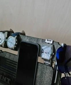 MyHandicraftStudio Accessories Charging Station, Docking Station, Phone Stand, Phone Holder, Thin Blue Line, American Flag, Watch Stand, Gift For Dad, Gifts For Him, Mens