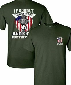 City Shirts I Proudly Stand For The Flag Kneel For The Cross Front Back DT Adult T-Shirt Tee
