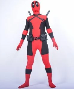 The American Store Cool KIds Deadpool Costume Red Full Body Spandex Boy Deadpool Cosplay Costumes Halloween Deadpool Costume Wholesale For Kids