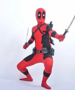 The American Store Cool KIds Deadpool Costume Red Full Body Spandex Boy Deadpool Cosplay Costumes Halloween Deadpool Costume Wholesale For Kids