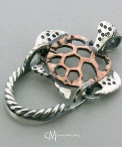 Courtneymariejewelry Accessories Copper Sea Turtle Pendant - Turtle Pendant - Handmade Turtle Pendant - Charm Holder
