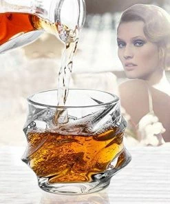 The American Store Crystal Whiskey Glasses, 11oz Old Fashioned Glasses Set Of 2, Scotch Glasses Liquor Tumblers - Ultra-Clarity Glassware, Everest Shape Glass Drinkware, Unique Elegant Design, Dishwasher Safe Casual Glasses