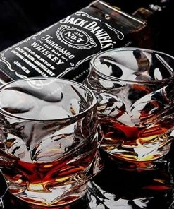 The American Store Crystal Whiskey Glasses, 11oz Old Fashioned Glasses Set Of 2, Scotch Glasses Liquor Tumblers - Ultra-Clarity Glassware, Everest Shape Glass Drinkware, Unique Elegant Design, Dishwasher Safe Casual Glasses