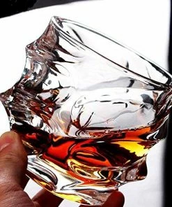 The American Store Crystal Whiskey Glasses, 11oz Old Fashioned Glasses Set Of 2, Scotch Glasses Liquor Tumblers - Ultra-Clarity Glassware, Everest Shape Glass Drinkware, Unique Elegant Design, Dishwasher Safe Casual Glasses