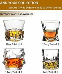 The American Store Crystal Whiskey Glasses, 11oz Old Fashioned Glasses Set Of 2, Scotch Glasses Liquor Tumblers - Ultra-Clarity Glassware, Everest Shape Glass Drinkware, Unique Elegant Design, Dishwasher Safe Casual Glasses