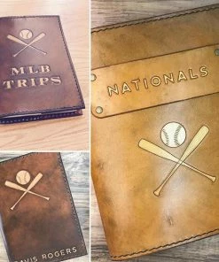 TruthTreasuresMil Custom Leather Journal, Leather Notebook, Large Leather Journal, Personalized Journal, Baseball Journal, Baseball Notebook, Scorebook Cover Accessories