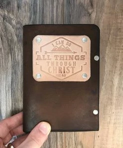 TruthTreasuresMil Religious Bible Covers & Accessories Custom Leather Journal, Pocket Size Journal, Customize Your Own Journal, Handmade Leather Journal, Christian Notebook, Christian Gift