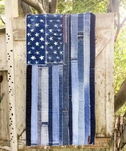 The American Store Concealment Flags Denim American Flag By Artbya Upcycled Denim Jeans Patchwork Patched Patches US Flag USA Denimhead Unique Handcrafted In Montauk New York