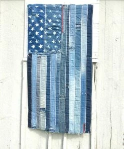 The American Store Concealment Flags Denim American Flag By Artbya Upcycled Denim Jeans Patchwork Patched Patches US Flag USA Denimhead Unique Handcrafted In Montauk New York