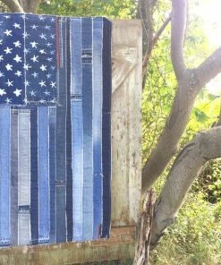 The American Store Concealment Flags Denim American Flag By Artbya Upcycled Denim Jeans Patchwork Patched Patches US Flag USA Denimhead Unique Handcrafted In Montauk New York