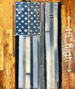 The American Store Concealment Flags Denim American Flag By Artbya Upcycled Denim Jeans Patchwork Patched Patches US Flag USA Denimhead Unique Handcrafted In Montauk New York