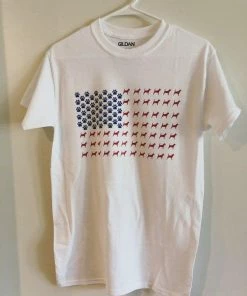 SweetlyStella Women Clothing Dog American Flag Tank Top