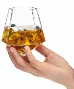 The American Store Dragon Glassware Diamond Whiskey Glasses - Old Fashioned Tumblers For Whisky, Wine, Bourbon, Scotch, Brandy - 10 Ounces, Set Of 2 (Gift Boxed) Casual Glasses