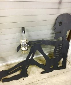 EverestNow Accessories Drinking Halloween Wood Skeleton, Wood Yard Decoration