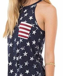 The American Store Women Clothing DUTUT Women Spaghetti Halter Bowknot Tanks Top Summer Sleeveless Print Racerback Tank Vest