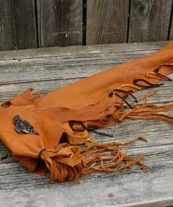 HollyHawkDesigns Native American Collection Eagle Leather Flute Bag, Native American Styled Flute Bag, Native American Flute Accessory,instrument Case,