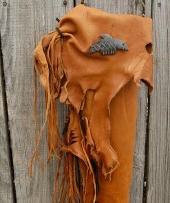 HollyHawkDesigns Native American Collection Eagle Leather Flute Bag, Native American Styled Flute Bag, Native American Flute Accessory,instrument Case,