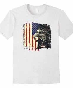MidwestMerch Mens Clothing Eagle Tee Shirt - Eagle Top - Eagle Flag T Shirt - Patriotic Eagle Shirt - Eagle Gift - American Flag Eagle