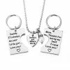 20Just For You Store ELOI Gifts For Daughter, Daddy's Girl Mommy's World Necklace Keychain Pendant Jewelry Set Christmas Birthday Gift