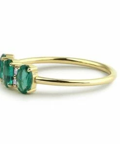 Online American Store Emerald Ring / 14k Solid Gold Natural Genuine Emerald And Diamond Ring / Green Gemstone Ring/ Green Emerald/ Emerald Jewelry/ Labor Day Sale Gift Collection