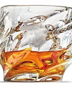 Ashcroft Fine Glassware Everest Whiskey Glasses, Scotch Glasses By Ashcroft - Set Of 2. Unique, Elegant, Dishwasher Safe, Glass Liquor Or Bourbon Tumblers. Ultra-Clarity Glassware.