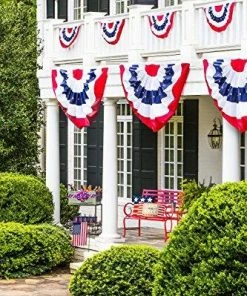 The American Store Evergreen Flag Medium Pleated Patriotic American Flag Bunting - 4.8' X 2.4' Patriotic Theme Party Supplies 7 The American Store Evergreen Flag Medium Pleated Patriotic American Flag Bunting - 4.8' X 2.4' Patriotic Theme Party Supplies