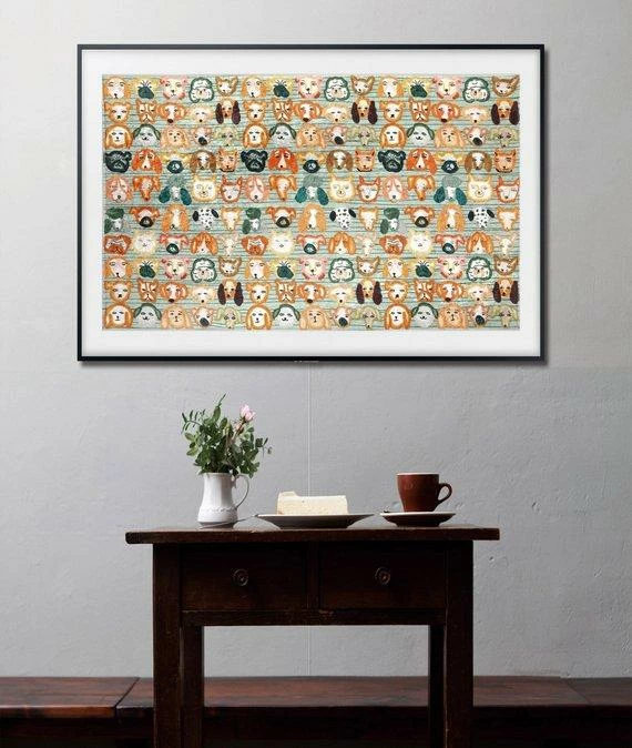 Faces Of Dogs. - Artwork By LiveArtGifts - 30 By 40 Print On Special Shiny Material - Dog Doormat - Dog Outdoor / Indoor Bed Rug - Non-Toxic 9 Faces Of Dogs. - Artwork By LiveArtGifts - 30 By 40 Print On Special Shiny Material - Dog Doormat - Dog Outdoor / Indoor Bed Rug - Non-Toxic