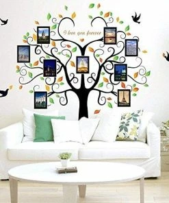 GoGoDecal Family Tree Wall Decal 9 Large Photo Pictures Frames. Peel And Stick Wall Decal, Best Removable Wall Decals For Living Room, Bedroom, Kids Rooms Mural Decor - Photo Gallery Frame Sticker Wall Decor & Art