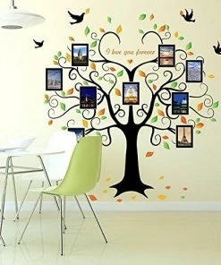 GoGoDecal Family Tree Wall Decal 9 Large Photo Pictures Frames. Peel And Stick Wall Decal, Best Removable Wall Decals For Living Room, Bedroom, Kids Rooms Mural Decor - Photo Gallery Frame Sticker Wall Decor & Art