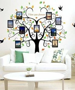 GoGoDecal Family Tree Wall Decal 9 Large Photo Pictures Frames. Peel And Stick Wall Decal, Best Removable Wall Decals For Living Room, Bedroom, Kids Rooms Mural Decor - Photo Gallery Frame Sticker Wall Decor & Art