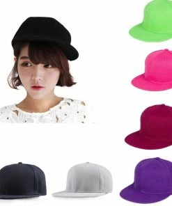 Onlineamericanstore Accessories Fashion Unisex Plain Snapback Solid Candy Color Hats Hip-Hop Adjustable Baseball Cap Feminino Touca Menino