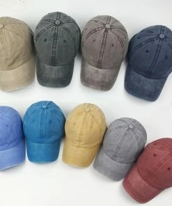 Onlineamericanstore Fashion Washed Dyed Cotton Twill Low Profile Adjustable Baseball Cap Accessories