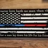 The American Store Concealment Flags Firefighter Sign, Police Sign, Fireman, Police Officer, Firefighter Gift, Police Gift, Thin Red Line, Thin Blue Line, Firefighter Decor