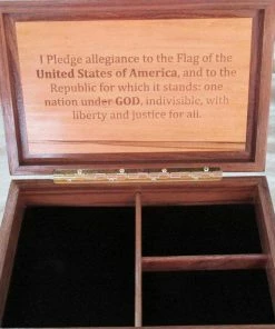 WoodKeepsakeHeirloom Concealment Flags Flag Pledge Keepsake Box