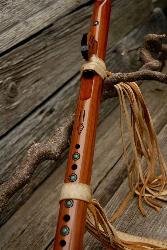 HollyHawkDesigns Native American Collection Flute Ties, Native American Flute, Native Flute Accessory, Natural With Tribal Point Design 6 HollyHawkDesigns Native American Collection Flute Ties, Native American Flute, Native Flute Accessory, Natural With Tribal Point Design