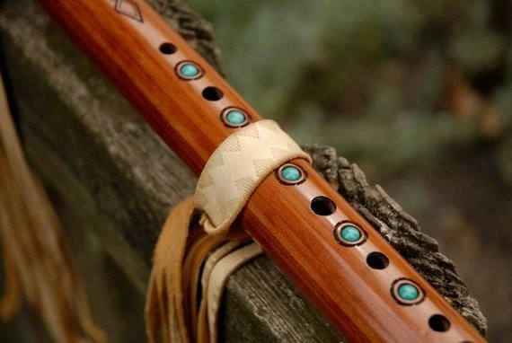 HollyHawkDesigns Native American Collection Flute Ties, Native American Flute, Native Flute Accessory, Natural With Tribal Point Design 7 HollyHawkDesigns Native American Collection Flute Ties, Native American Flute, Native Flute Accessory, Natural With Tribal Point Design