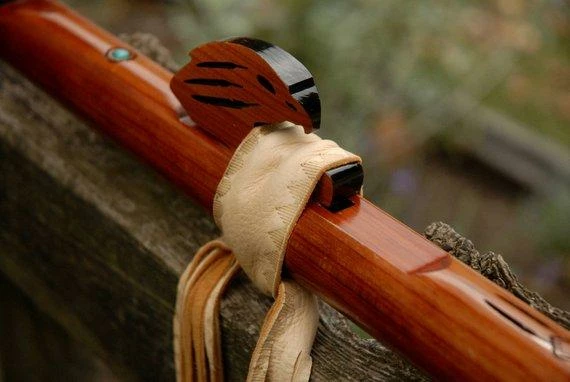 HollyHawkDesigns Native American Collection Flute Ties, Native American Flute, Native Flute Accessory, Natural With Tribal Point Design 8 HollyHawkDesigns Native American Collection Flute Ties, Native American Flute, Native Flute Accessory, Natural With Tribal Point Design