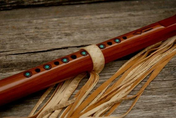 HollyHawkDesigns Native American Collection Flute Ties, Native American Flute, Native Flute Accessory, Natural With Tribal Point Design 9 HollyHawkDesigns Native American Collection Flute Ties, Native American Flute, Native Flute Accessory, Natural With Tribal Point Design