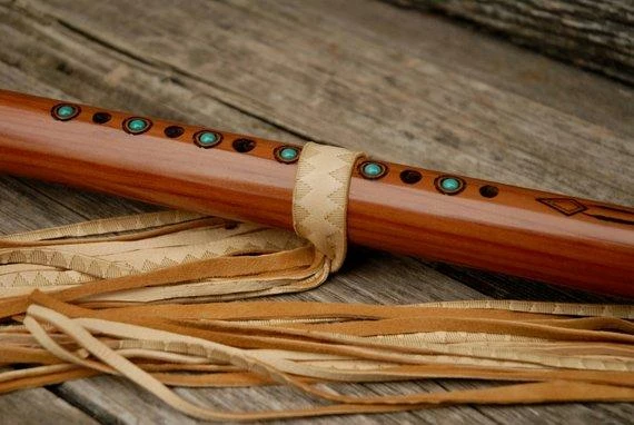 HollyHawkDesigns Native American Collection Flute Ties, Native American Flute, Native Flute Accessory, Natural With Tribal Point Design 11 HollyHawkDesigns Native American Collection Flute Ties, Native American Flute, Native Flute Accessory, Natural With Tribal Point Design