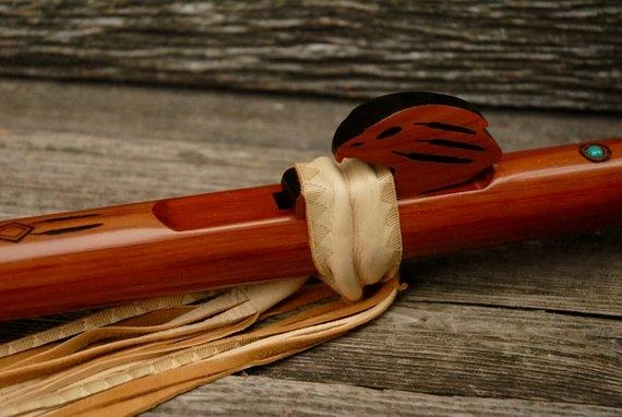 HollyHawkDesigns Native American Collection Flute Ties, Native American Flute, Native Flute Accessory, Natural With Tribal Point Design 12 HollyHawkDesigns Native American Collection Flute Ties, Native American Flute, Native Flute Accessory, Natural With Tribal Point Design