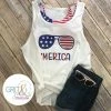 GRITandGraceCouture Mens Clothing Free Shipping, 'Merica Tank, Fourth Of July Shirt, Memorial Day Shirt, Labor Day Shirt, Cute Flag Shirt