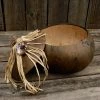 Online American Store Fringed Gourd Bowl, Decorative Gourd, Gourd Art, Lidded Gourd Bowl, Rustic Leather And Gourd Bowl 1 Online American Store Fringed Gourd Bowl, Decorative Gourd, Gourd Art, Lidded Gourd Bowl, Rustic Leather And Gourd Bowl