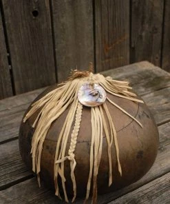 Online American Store Fringed Gourd Bowl, Decorative Gourd, Gourd Art, Lidded Gourd Bowl, Rustic Leather And Gourd Bowl 17 Online American Store Fringed Gourd Bowl, Decorative Gourd, Gourd Art, Lidded Gourd Bowl, Rustic Leather And Gourd Bowl