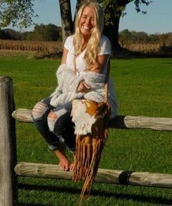 HollyHawkDesigns Fringed Leather Purse, Hair On Hide Purse, Boho Purse, Western Fringed Purse, Native American Styled Purse Native American Collection