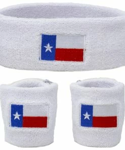 Funny Guy Mugs Patriotic America Unisex Sweatband Set (3-Pack: 1 Headband & 2 Wristbands)