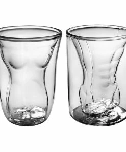 The American Store Casual Glasses Funny Male Female Shot Glasses 6 Oz 2 Pack | Durable Dual Layered Borosilicate Tumbler Glass | Shooters, Whiskey, Beer, Bachelors & Bachelorettes, Sports Nights, College & Drinking Games By Dopecha