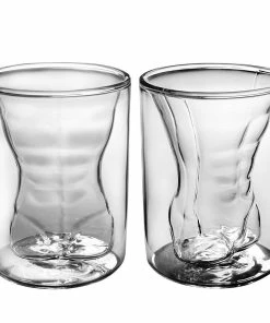 The American Store Casual Glasses Funny Male Female Shot Glasses 6 Oz 2 Pack | Durable Dual Layered Borosilicate Tumbler Glass | Shooters, Whiskey, Beer, Bachelors & Bachelorettes, Sports Nights, College & Drinking Games By Dopecha