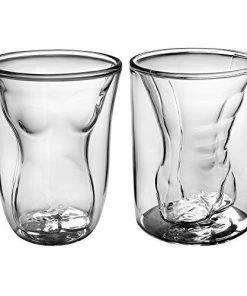 The American Store Casual Glasses Funny Male Female Shot Glasses 6 Oz 2 Pack | Durable Dual Layered Borosilicate Tumbler Glass | Shooters, Whiskey, Beer, Bachelors & Bachelorettes, Sports Nights, College & Drinking Games By Dopecha