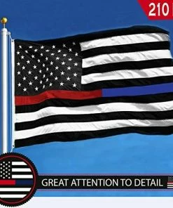 The American Store G128 Blue Lives Matter American USA Police Flag EMBROIDERED STARS SEWN STRIPES 3X5 FT 210D Oxford Nylon Brass Grommets - Honoring Men And Women Of Law Enforcement Officers Red Black White Blue American Flag